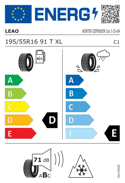 Leao Winter Defender Ice I-15 195/55 R16 91T XL Eurolabel