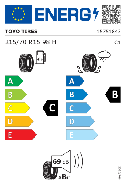 Toyo Proxes CF2 SUV 215/70 R15 98H Eurolabel