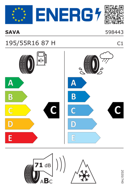 Sava ALL WEATHER 195/55 R16 87H Eurolabel