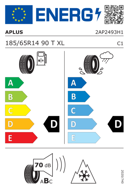Aplus A703 185/65 R14 90T XL Eurolabel