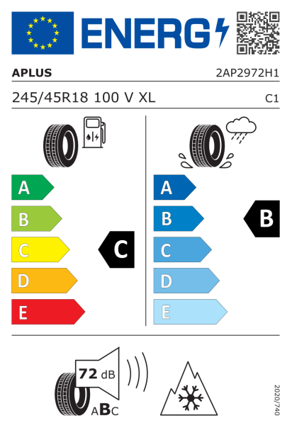 Aplus A702 245/45 R18 100V XL Eurolabel