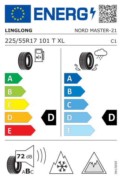 Linglong Nord Master 225/55 R17 101T XL Eurolabel