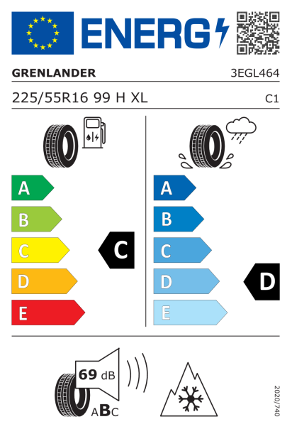 Grenlander L-Snow 96 225/55 R16 99H XL Eurolabel