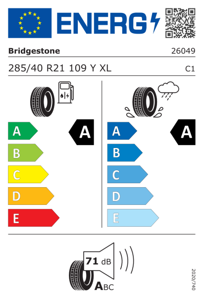 Bridgestone Turanza 6 285/40 R21 109Y XL Enliten Eurolabel