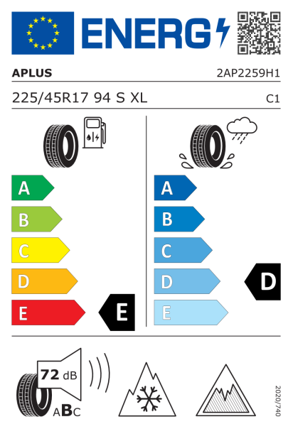 Aplus A506 225/45 R17 94S XL Eurolabel
