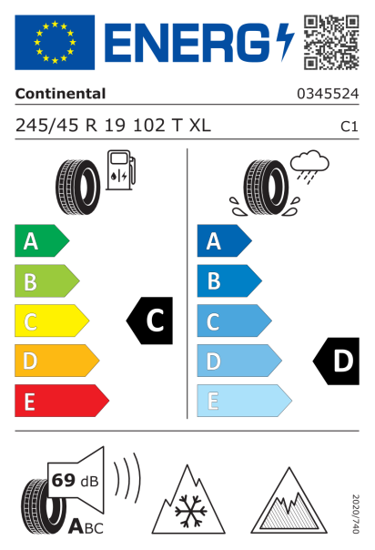 Continental VikingContact 8 245/45 R19 102T XL Eurolabel