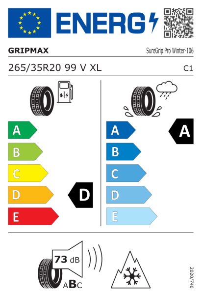 Gripmax SureGrip Pro Winter 265/35 R20 99V Eurolabel
