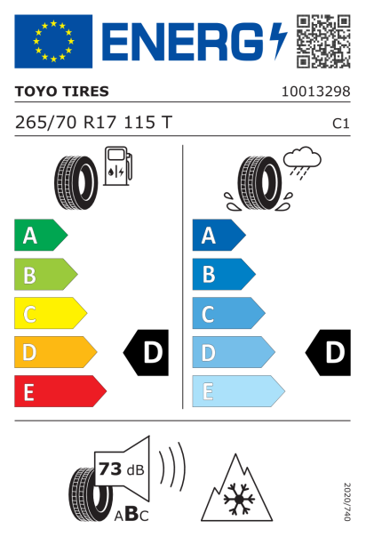 Toyo Open Country A/T III 265/70 R17 115T Eurolabel