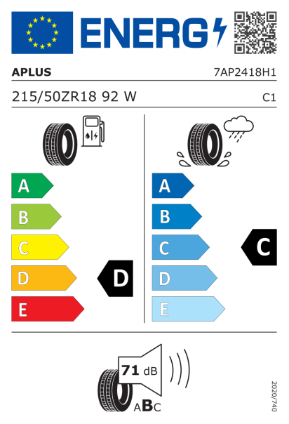 Aplus A610 215/50 R18 92W Eurolabel
