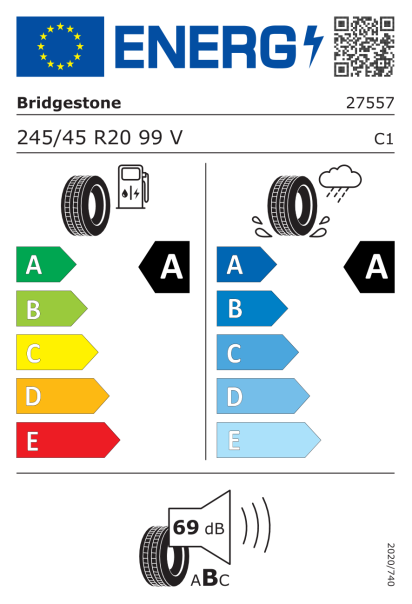 Bridgestone Turanza 6 245/45 R20 99V Eurolabel