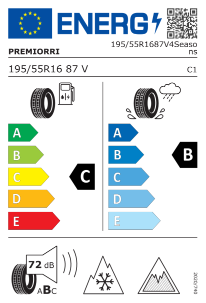 Premiorri Vimero 4Seasons 195/55 R16 87V Eurolabel