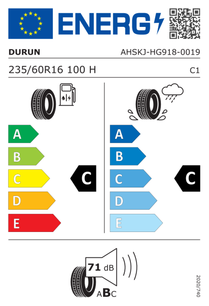 Durun HG918 235/60 R16 100H Eurolabel