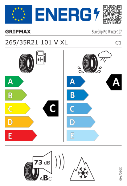 Gripmax SureGrip Pro Winter 265/35 R21 101V XL Eurolabel