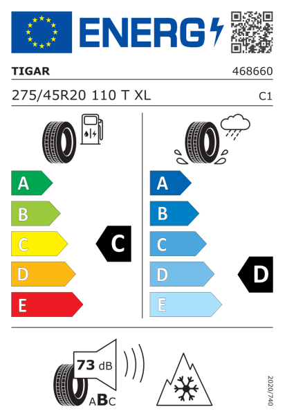 Tigar SUV Ice 275/45 R20 110T XL Eurolabel