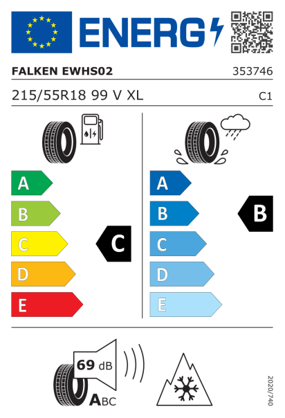 Falken Eurowinter HS02 215/55 R18 99V XL Eurolabel