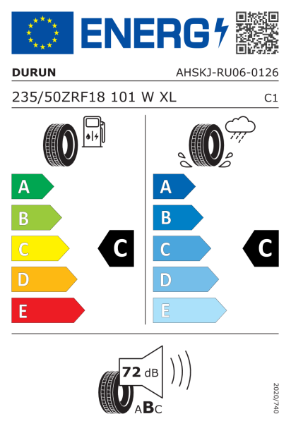 Durun RU06 235/50 R18 101W XL Eurolabel