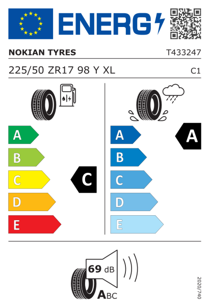 Nokian Powerproof 1 225/50 R17 98Y XL Eurolabel