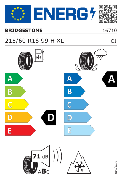 Bridgestone Blizzak LM005 215/60 R16 99H XL Eurolabel