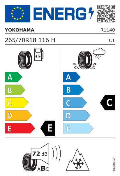 Yokohama Geolandar A/T G015 265/70 R18 116H Eurolabel