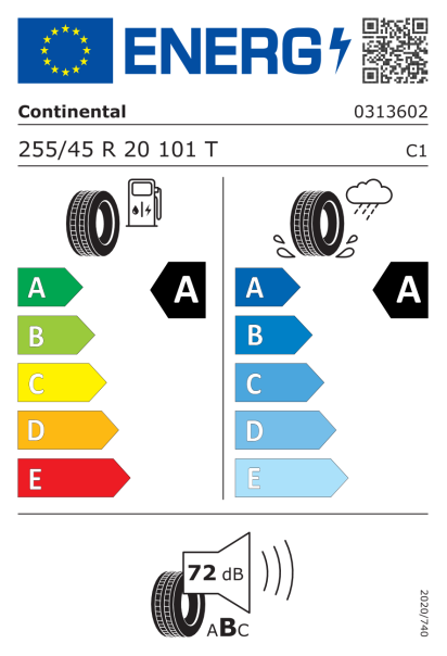 Continental EcoContact 6 255/45 R20 101T Eurolabel
